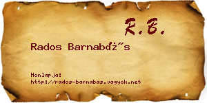 Rados Barnabás névjegykártya